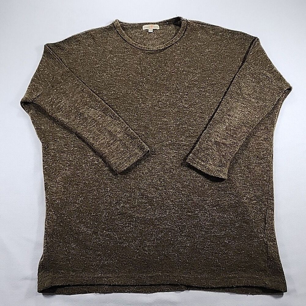 Altar'd State Women's Olive Long Sleeve Sweater Size M Solid Cotton Pullover